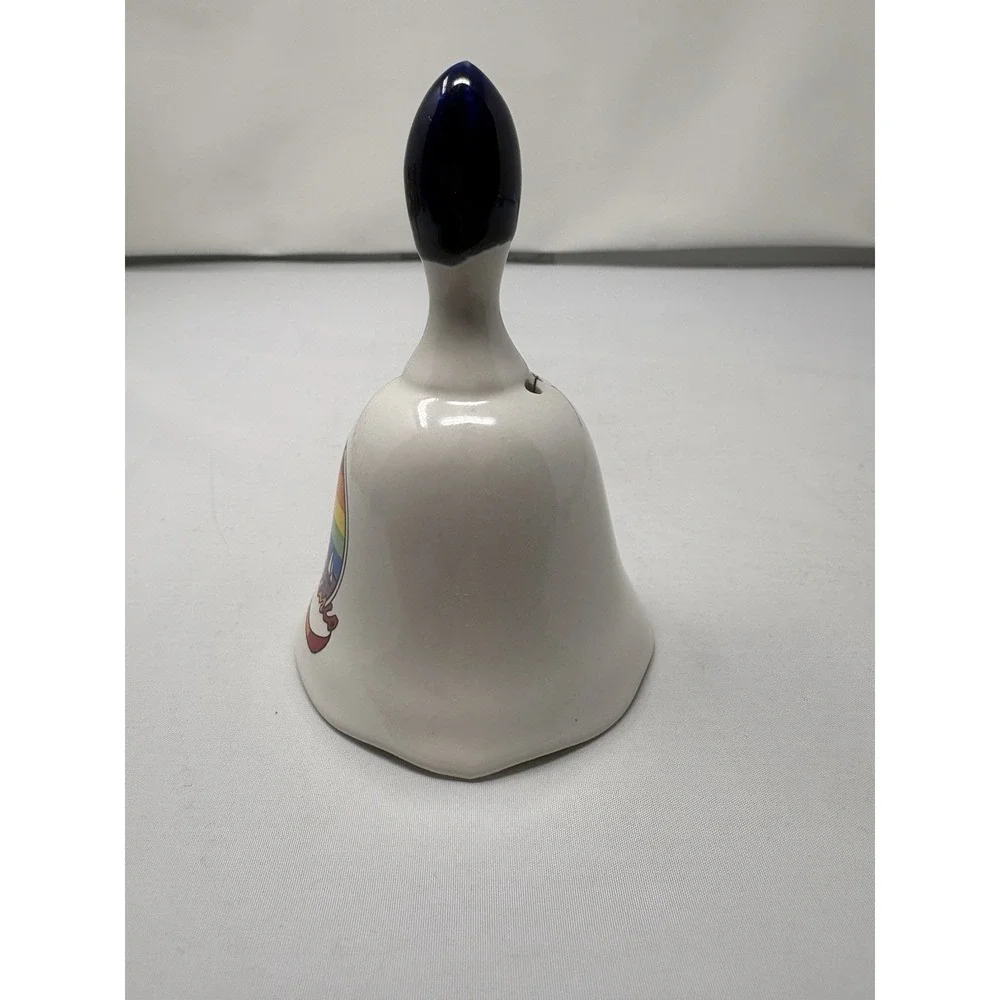 Vintage San Francisco Two Tone White Ceramic Rainbow Sailboats Bell Souvenir